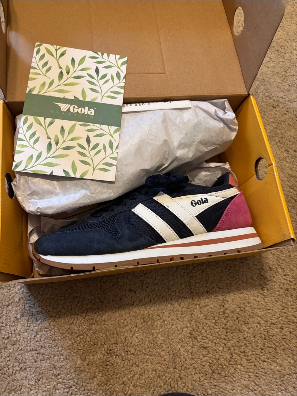 Gola Womens Daytona Navy White Pink Retro Runner